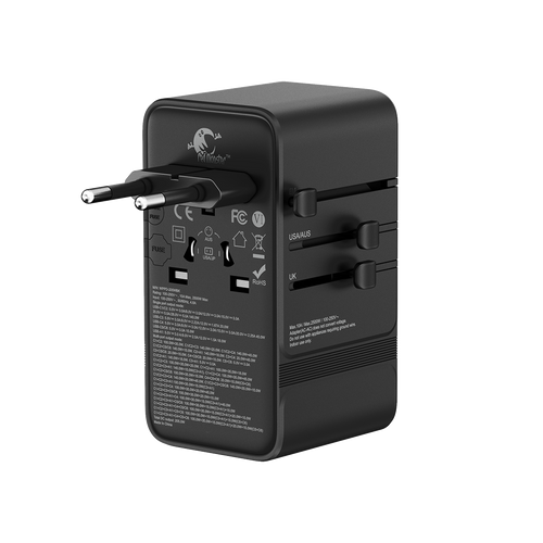 RedMonster World Plug GaN PD 205W Travel Adapter with 2M C Cable