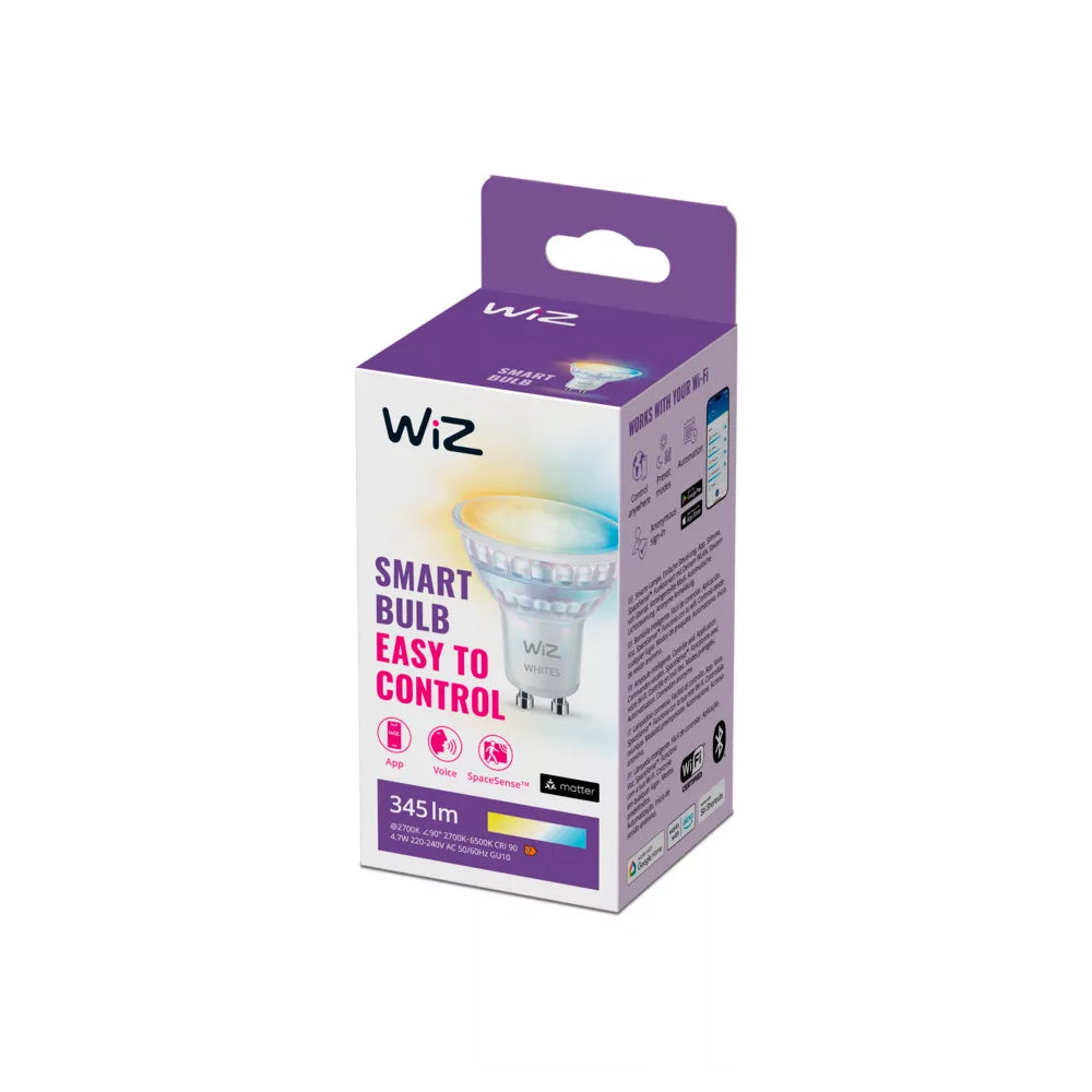 WiZ GU10 BLE 4.7W Glass 345 LM White