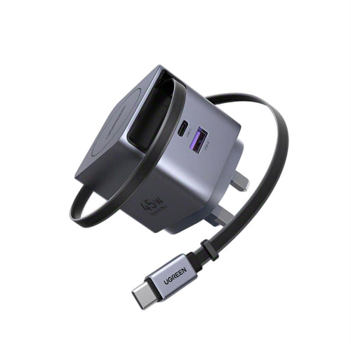 Ugreen X614-65823 45W GaN Charger Retractable 0.7m Cable 2C1A