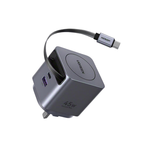 Ugreen X614-65823 45W GaN Charger Retractable 0.7m Cable 2C1A