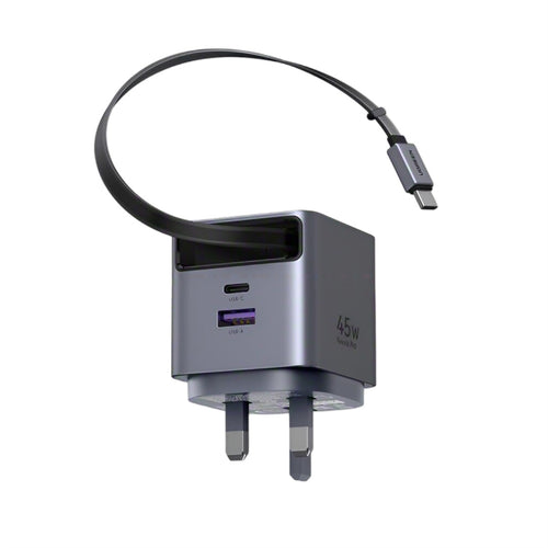 Ugreen X614-65823 45W GaN Charger Retractable 0.7m Cable 2C1A