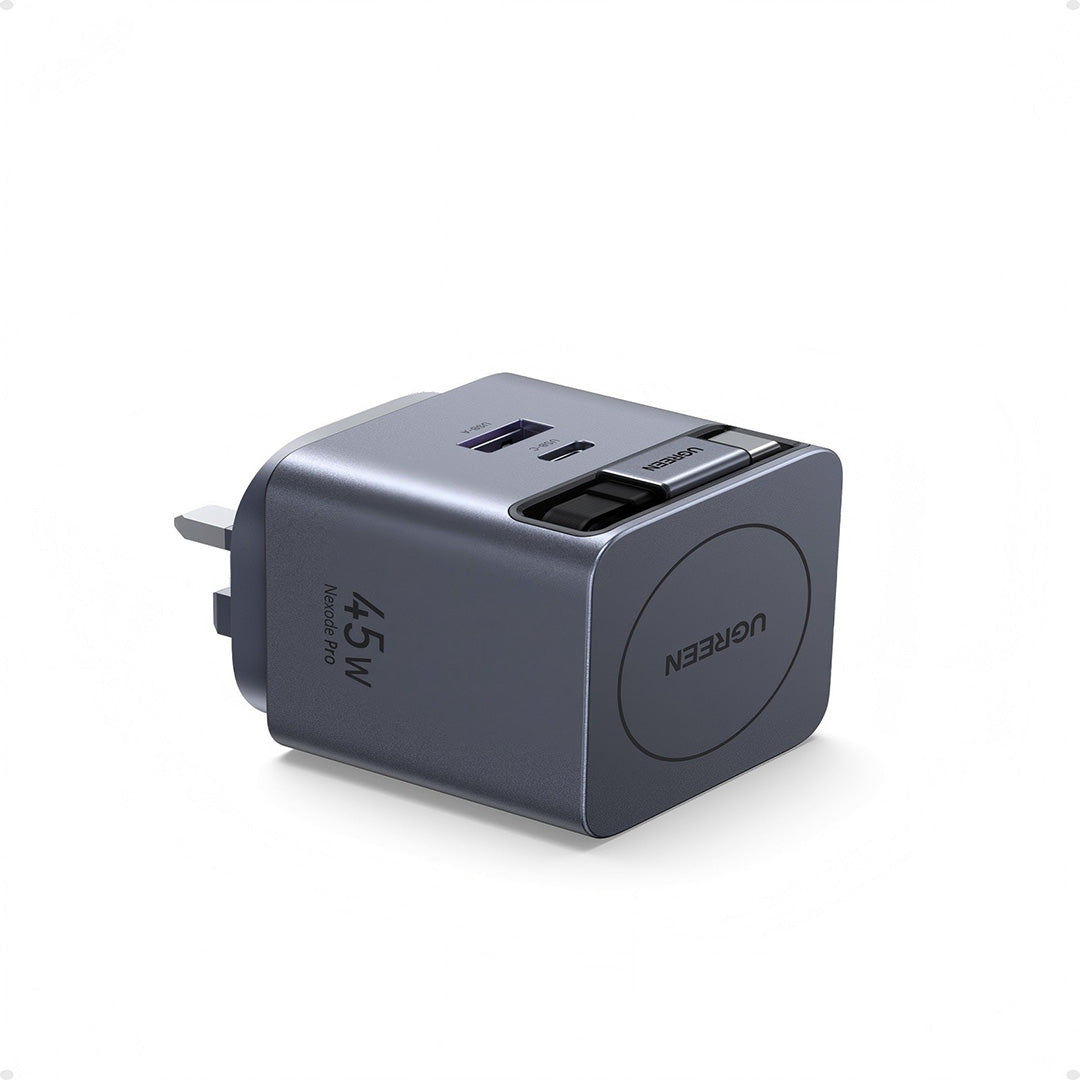 Ugreen X614-65823 45W GaN Charger Retractable 0.7m Cable 2C1A