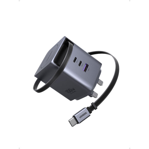 Ugreen X616 65829 100W GaN Charger with Retractable 0.7m Cable (3C1A)