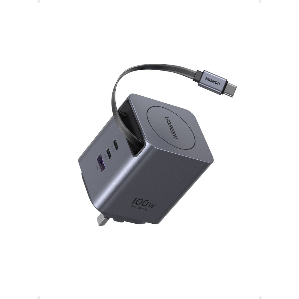 Ugreen X616 65829 100W GaN Charger with Retractable 0.7m Cable (3C1A)