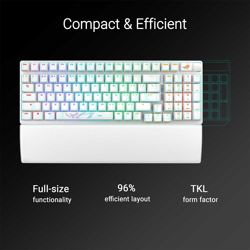 Asus ROG Strix Scope II 96 (Snow) Wireless Gaming Keyboard (Black)