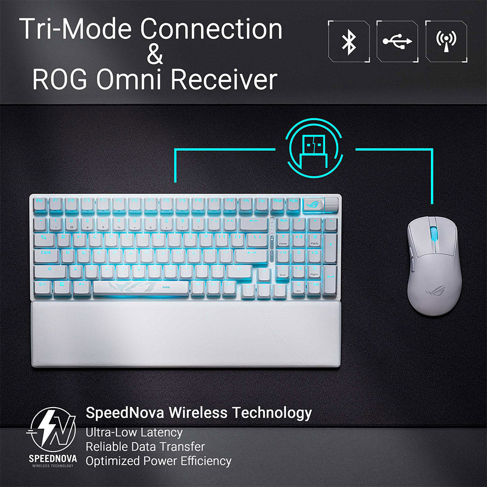 Asus ROG Strix Scope II 96 (Snow) Wireless Gaming Keyboard (Black)