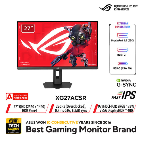 Asus ROG Strix XG27ACSR - 27 QHD Fast IPS 220Hz Gaming Monitor