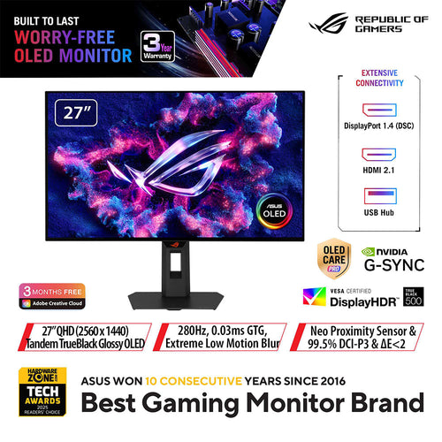 Asus ROG Strix XG27AQWMG - 27 QHD OLED Gaming Monitor