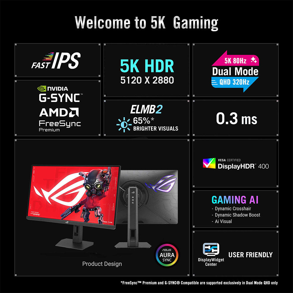 Asus ROG Strix XG27JCEG - 27 5K IPS Dual-Mode Gaming Monitor
