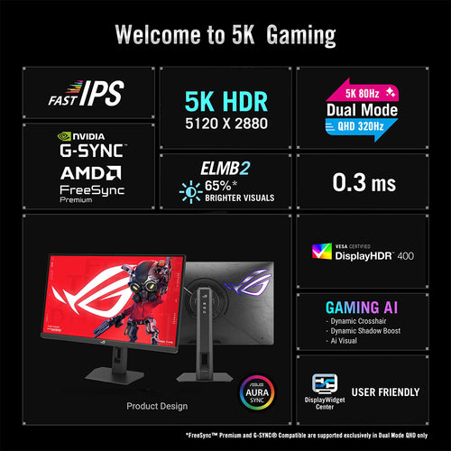 Asus ROG Strix XG27JCEG - 27 5K IPS Dual-Mode Gaming Monitor