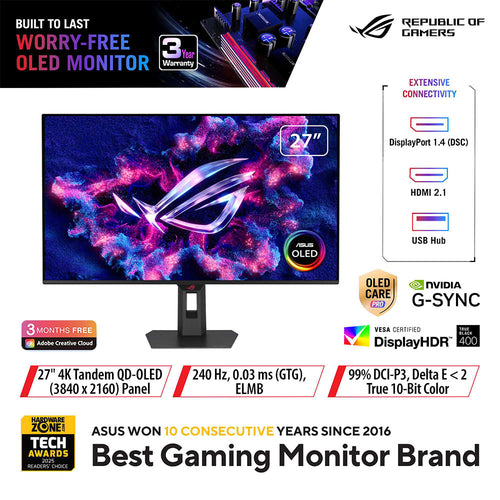 Asus ROG Strix XG27UQDMS - 27 UHD OLED Gaming Monitor