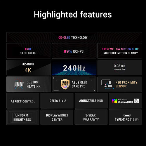 Asus ROG Strix XG27UQDMS - 27 UHD OLED Gaming Monitor