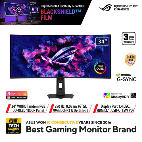 Asus ROG Strix XG34WCDMS - 34 WQHD OLED Gaming Monitor