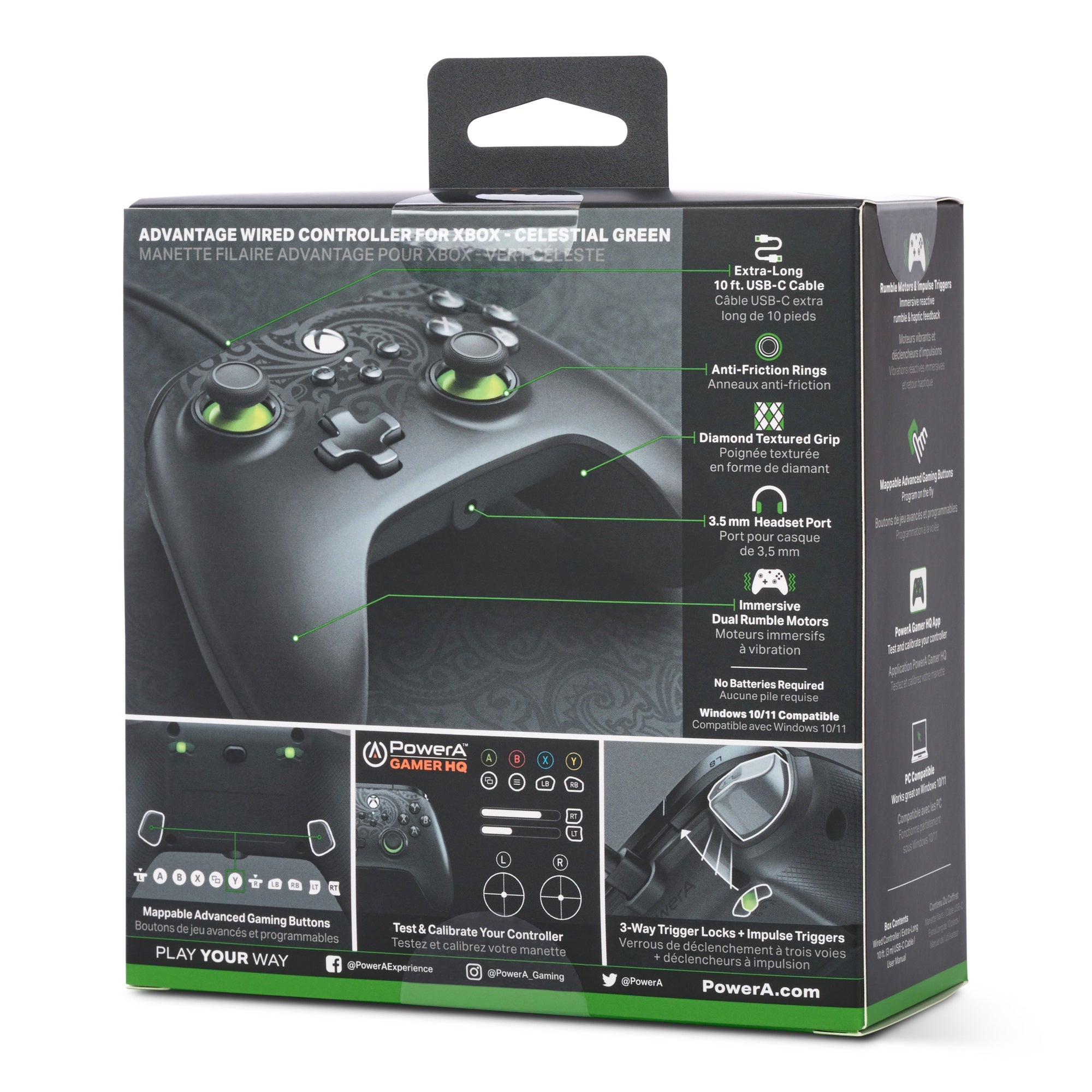 PowerA Advantage Wired Controller for Xbox Series X|S,- Celestial Green