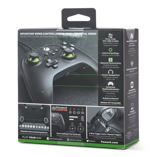 PowerA Advantage Wired Controller for Xbox Series X|S,- Celestial Green