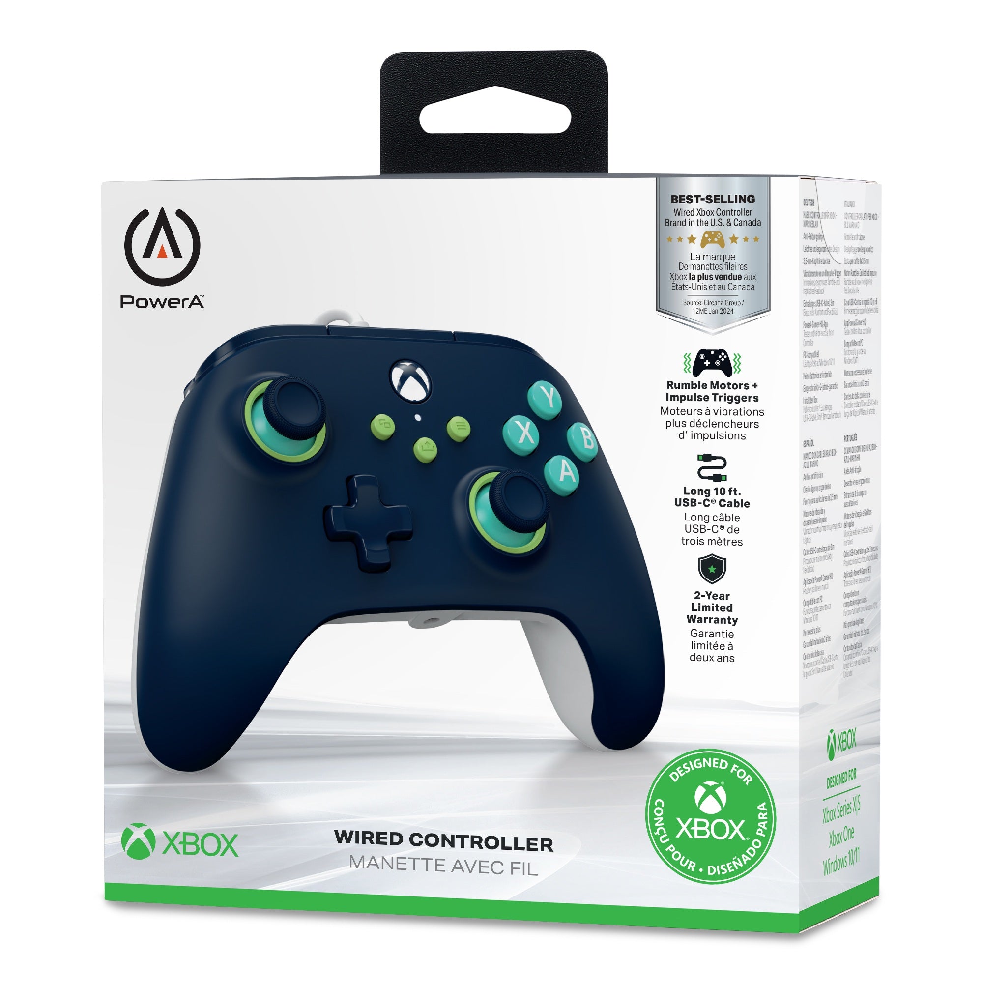 PowerA Xbox X/S Wired Controller - Mariner Blue