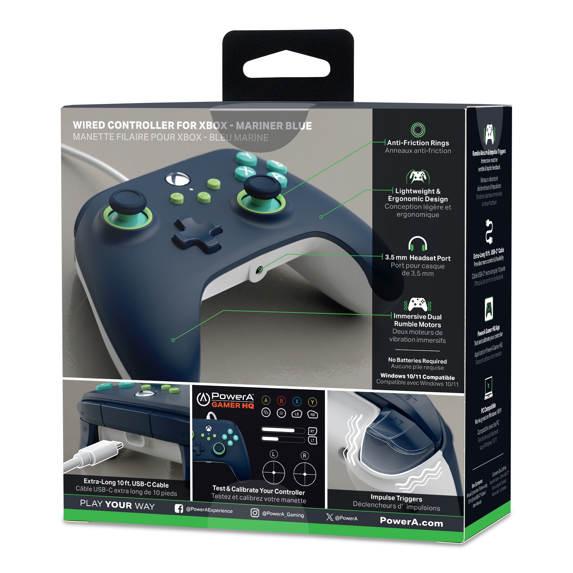 PowerA Xbox X/S Wired Controller - Mariner Blue