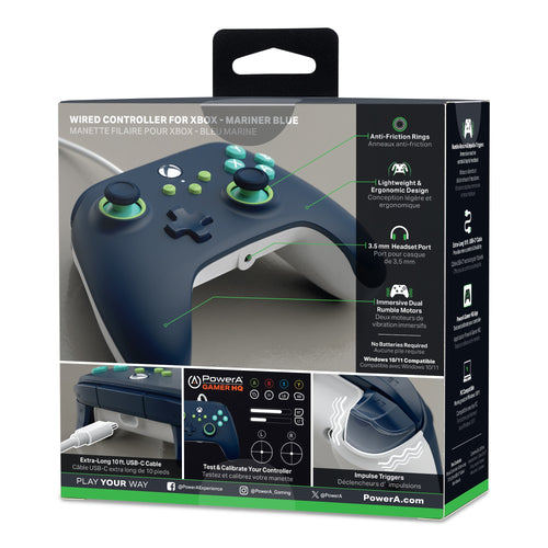 PowerA Xbox X/S Wired Controller - Mariner Blue