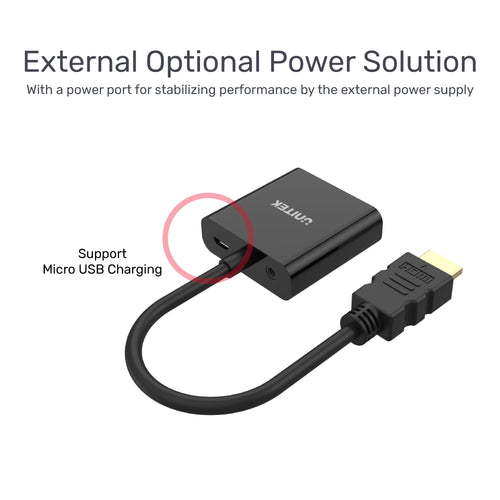 Unitek Y-6333 HDMI to VGA With Audio Converter (Black)