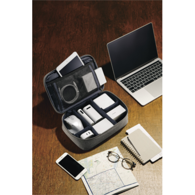 Elecom BMA-GP15 Organizer Pouch with Handle Double Zipper Adjustable (Black)