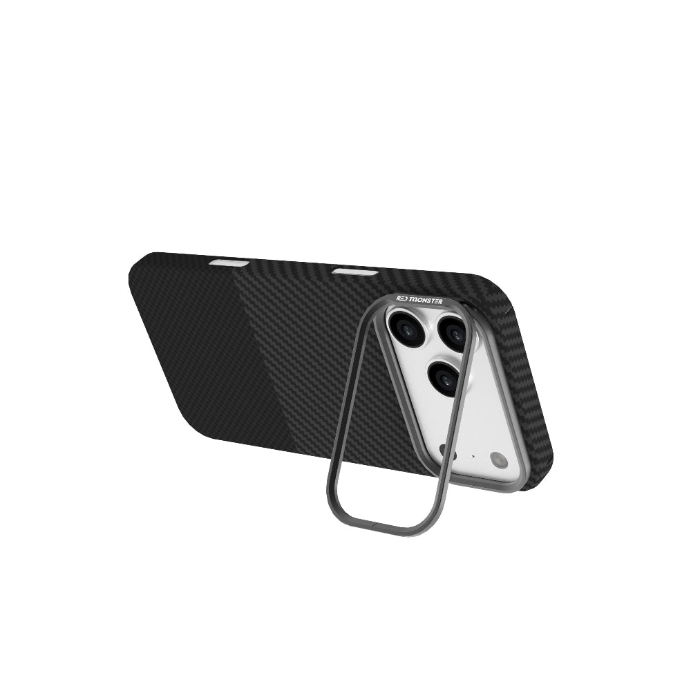 Redmonster iPhone 18 Pro (2026) Fibon M Air Stand Aramid Fiber Black