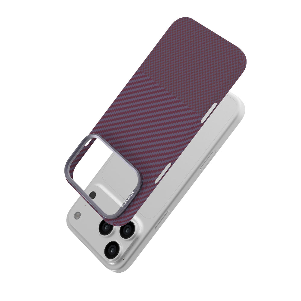 Redmonster iPhone 18 Pro Max (2026) Fibon M Air Stand Aramid Fiber Burgundy
