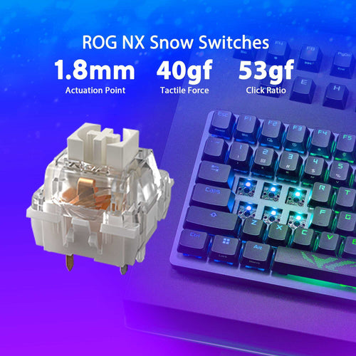 Asus ROG Azoth Wireless Gaming Keyboard (NX Snow - Black)