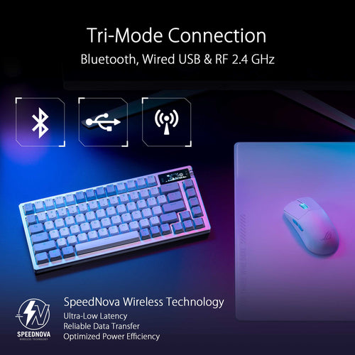 Asus ROG Azoth Wireless Gaming Keyboard (NX Snow - White)