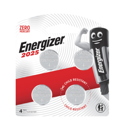 Energizer CR2025 BP4 Lithium Coin Battery 4pcs Pack