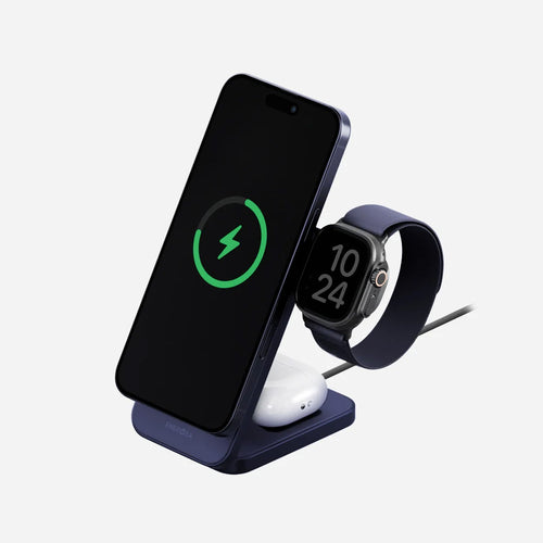Energea MagTrio 2 3-in-1 Foldable Qi2.2 25W Wireless Charger - Indigo Blue
