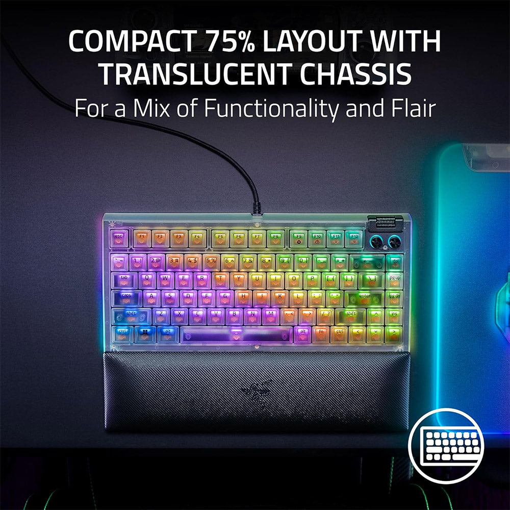 Razer BlackWidow V4 75% Wired Gaming Keyboard (Phantom White