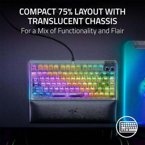Razer BlackWidow V4 75% Wired Gaming Keyboard (Phantom White)