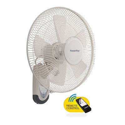 PowerPac PPWF40 16-inch Electric Wall Fan with Oscillation