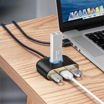 Baseus CAHUB-AY01 4 in 1 USB HUB Adapter 1m (Black)