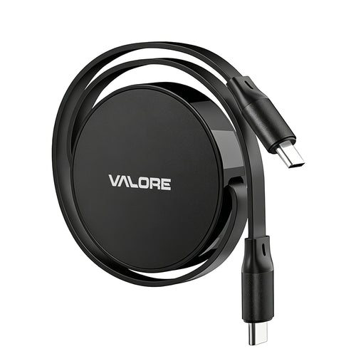 Valore USB-C to USB-C PD240W Retractable Charging Cable (CA-063) - Black