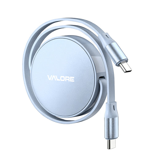 Valore USB-C to USB-C PD240W Retractable Charging Cable (CA-063) - Blue