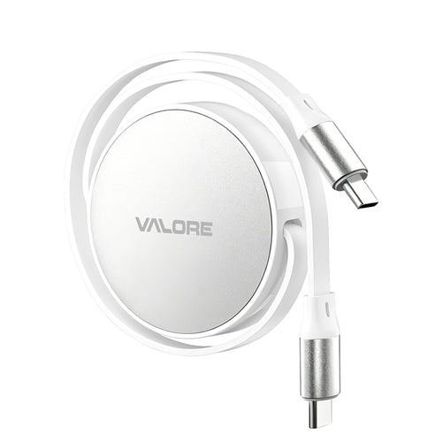 Valore USB-C to USB-C PD240W Retractable Charging Cable (CA-063) - White