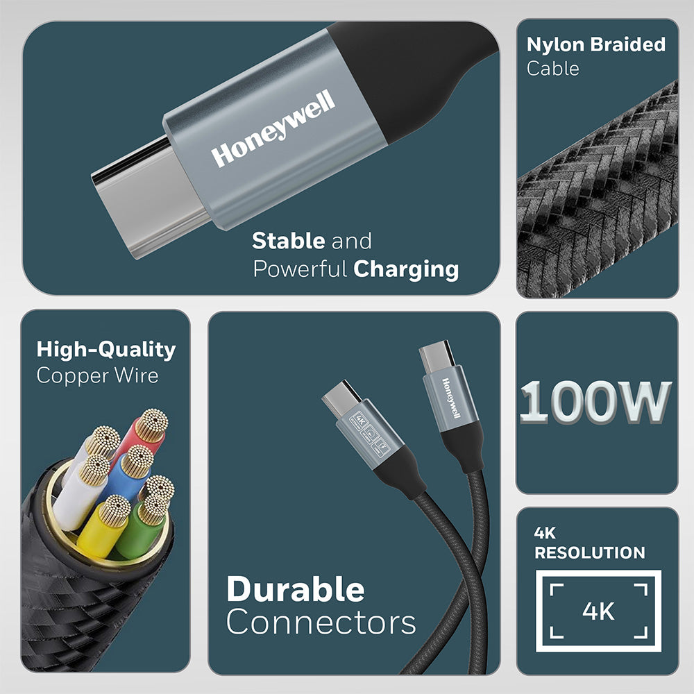 Honeywell USB C to USB C Cable USB 3.1 1.2M (Black)