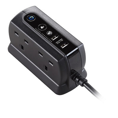 Masterplug SRGDU42MB2-MPA 13A 4 Socket+2 USB (2.1) Surged 2m