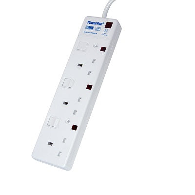 PowerPac 3 Way Extension 3 Meter 2 Pin Direct,Neon & Surge