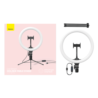 Baseus CRZB10-A01 Selfie LED Ring Light with Tripod & Holder