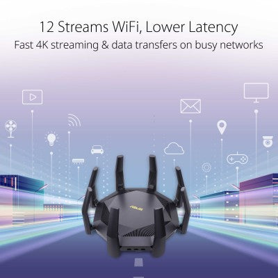 ASUS RT-AX89X 12-stream AX6000 Dual Band WiFi6 Router with Dual 10G ports