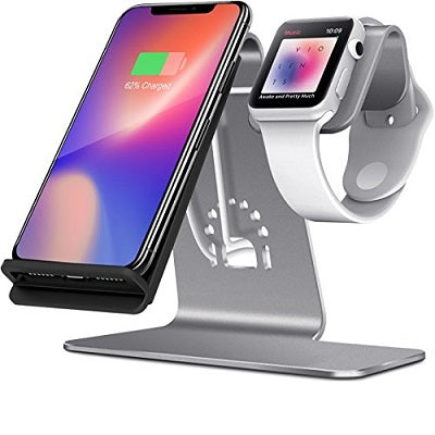 Bestand Qi 10W Wireless Charger & Smart Watch Holder Grey
