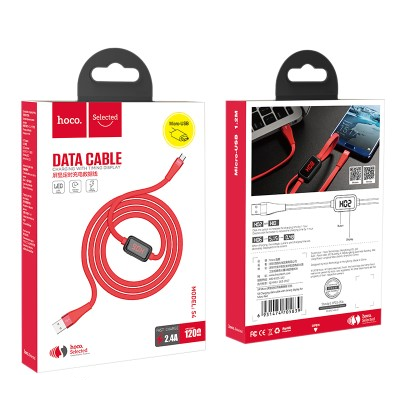 Hoco S4 USB A to Micro USB Charging Cable 1.2M (Red)