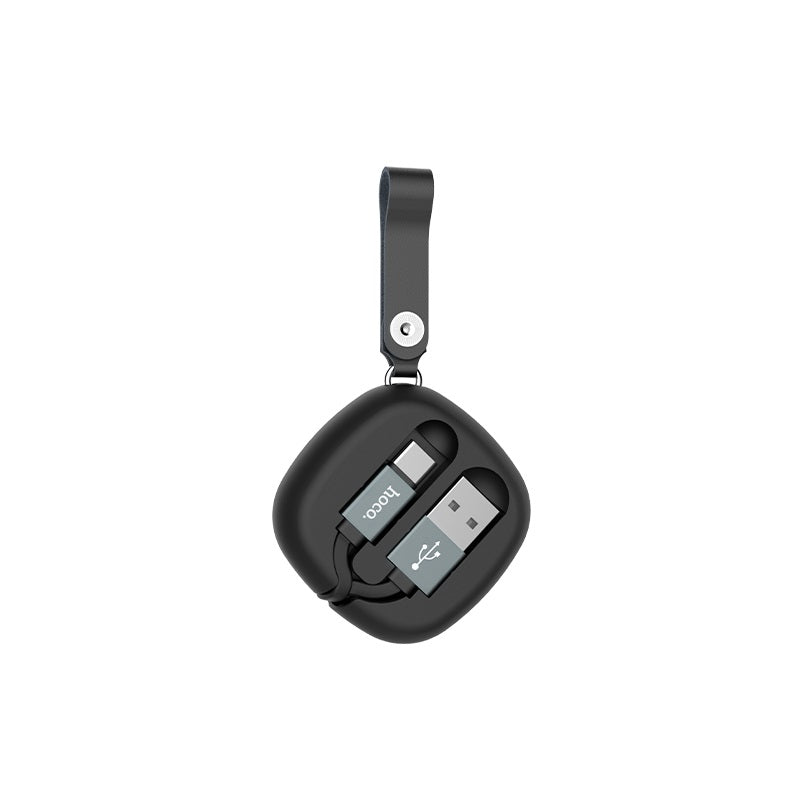HOCO U33 Retractable USB A to Micro Charging Cable 2A 90cm Black
