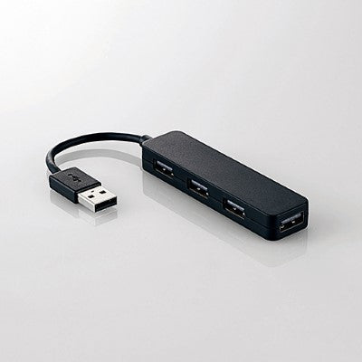 Elecom USB 2.0 HUB 4Port (Black) (U2H-SN4NBBK)