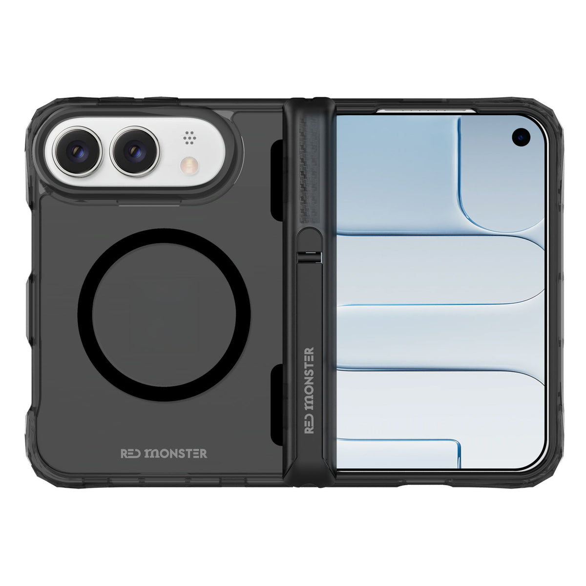Redmonster iPhone 18 Duo (2026) Fibon M Book Stand Diamond Frost Black