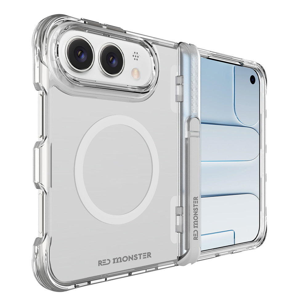 Redmonster iPhone 18 Duo (2026) Fibon M Book Stand Pure Frost
