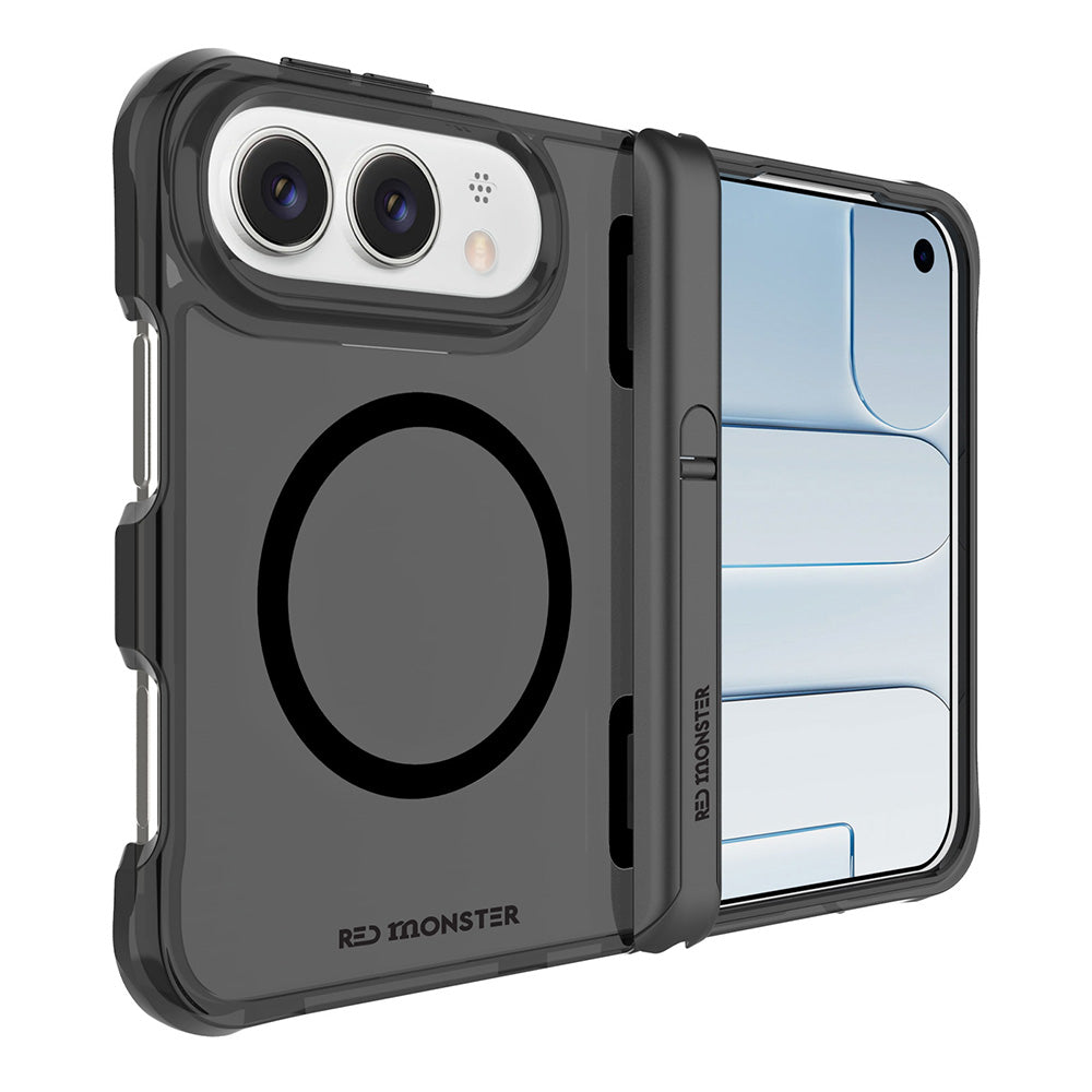 Redmonster iPhone 18 Duo (2026) Fibon M Book Stand Pure Frost Black