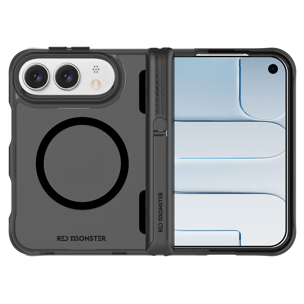 Redmonster iPhone 18 Duo (2026) Fibon M Book Stand Pure Frost Black